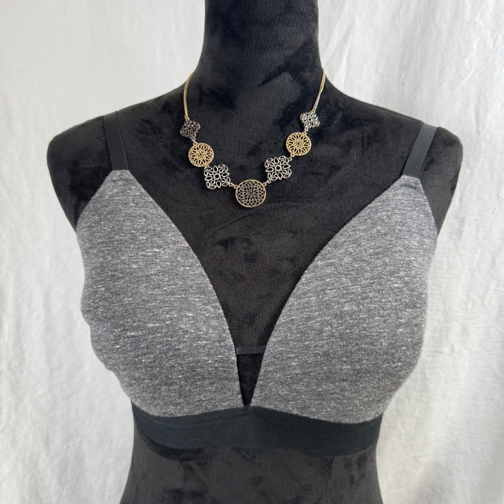 Women's Auden Unlined Plunge Bralette 34DD Gray Heathered
